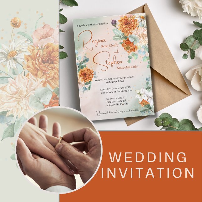 Invitación a la boda floral de Terracotta (Subido por el creador)