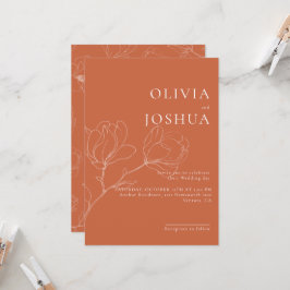 Invitación a la boda floral de Terracotta Boho