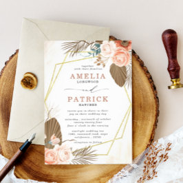 Invitación a la boda floral de Terracotta Boho