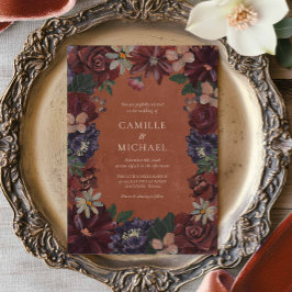 Invitación a la boda floral de Terracotta Moody