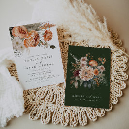 Invitación a la boda floral de Terracotta Sage Boh