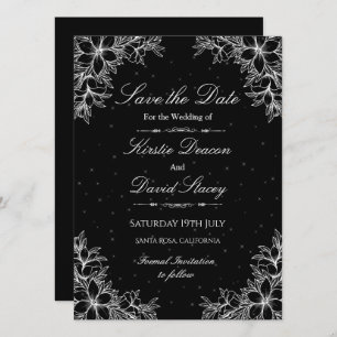 Invitación a la boda floral de un Ornato Blanco