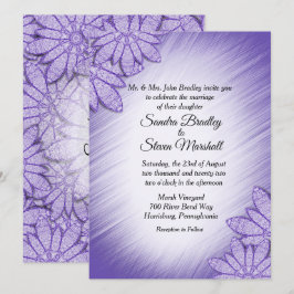 Invitación a la boda floral de una pista ultraviol