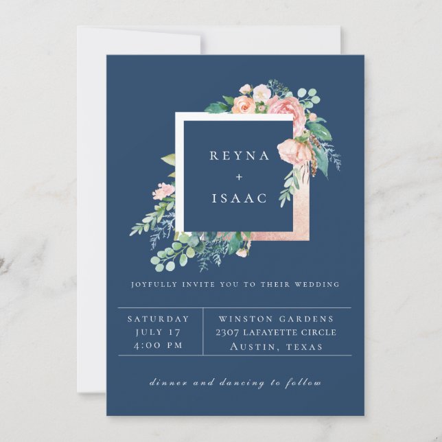 Invitación a la boda floral de verano (Anverso)