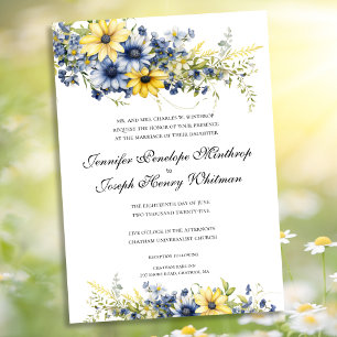 Invitación a la boda floral de verano en Cape Cod