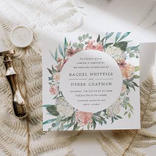 Invitación a la boda floral de verano medio   Cuad