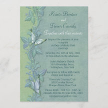 Invitación a la boda floral de vuelo de mariposa
