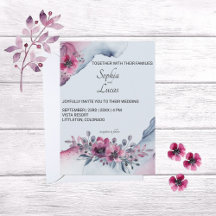 Invitación a la boda floral de Watercolor Julia