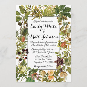 Invitación a la boda floral de White Woodland