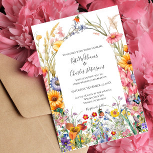 Invitación a la boda floral de Wildflower boho mod