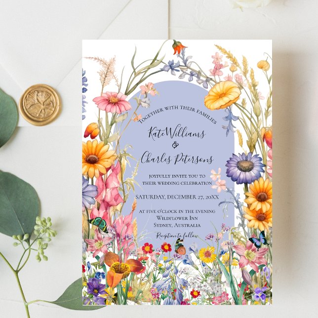 Invitación a la boda floral de Wildflower boho mod (Subido por el creador)