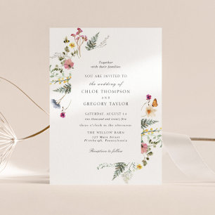 Invitación a la boda floral de Wildflower Meadow