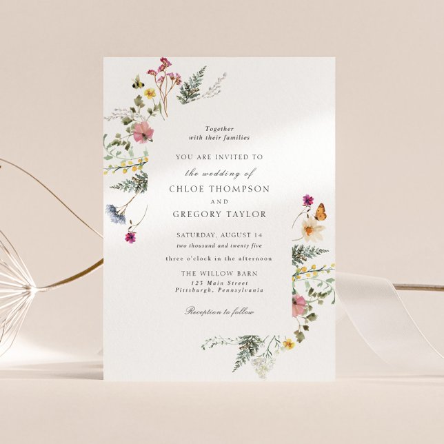 Invitación a la boda floral de Wildflower Meadow (Subido por el creador)