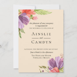 Invitación a la boda floral de Wispy