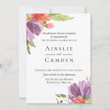Invitación a la boda floral de Wispy Watercolor
