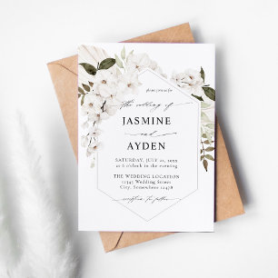 Invitación a la boda floral del Boho Blanco