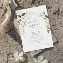 Invitación a la boda floral del Boho Blanco V3 LN