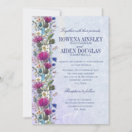 Invitación a la boda floral del cardo escocés