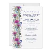 Invitación a la boda floral del cardo escocés