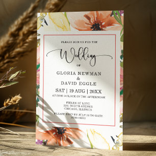 Invitación a la boda floral del Naranja de primave