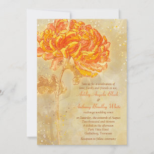 Invitación a la boda floral del Naranja del crisan