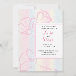 Invitación a la boda floral del tema tropical de l