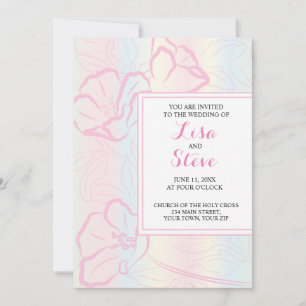 Invitación a la boda floral del tema tropical de l