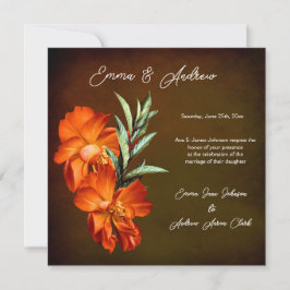 Invitación a la boda floral ecléctica de la puesta