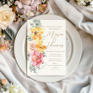 Invitación a la Boda Floral Elegante de otoño