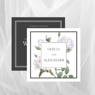Invitación a la boda floral elegante de Rosas Blan