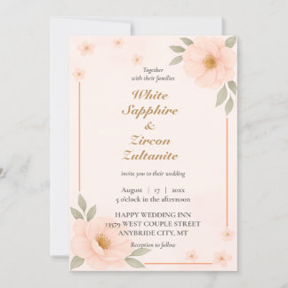Invitación a la Boda Floral Elegante Peach