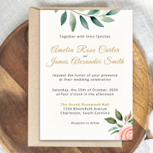 Invitación a la boda floral elegante rosa de Rubor