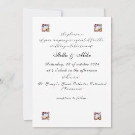 Invitación a la boda floral elegante y minimalista
