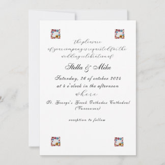 Invitación a la boda floral elegante y minimalista
