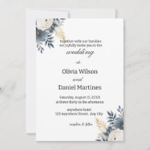 Invitación a la boda floral elegante y moderna