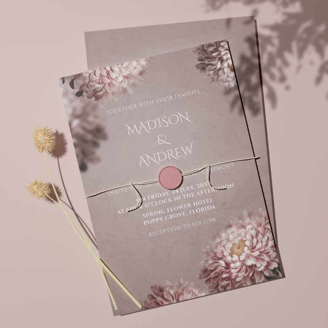 Invitación a la boda floral elegante y moderna (Subido por el creador)