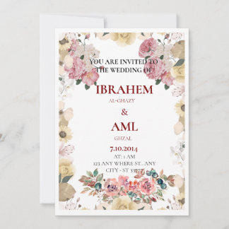 Invitación a la boda floral elegante y personaliza