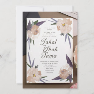 Invitación a la boda floral elegante y personaliza