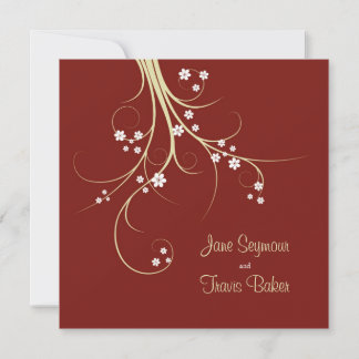 Invitación a la boda floral - Elegante y simple