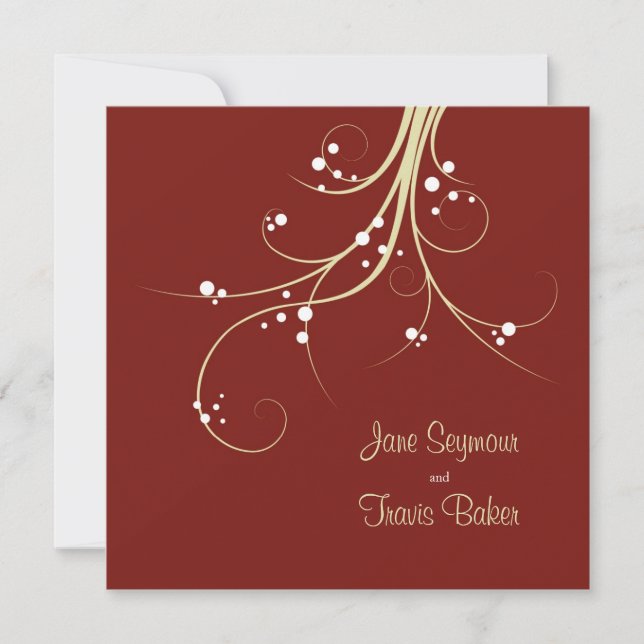 Invitación a la boda floral - Elegante y simple (Anverso)