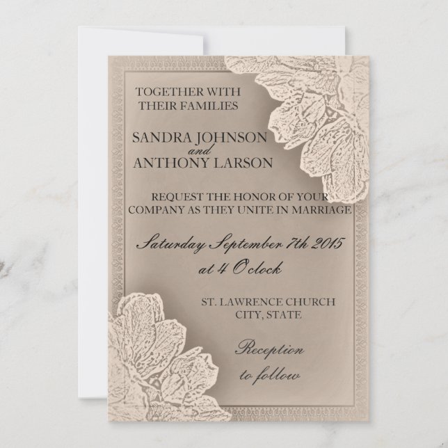 Invitación a la boda floral en curso (Anverso)