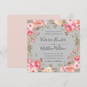 Invitación a la boda floral en el florecimiento de
