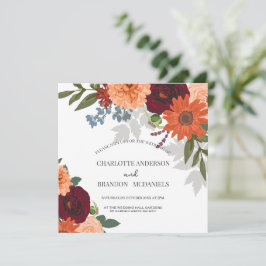 Invitación a la boda floral en el jardín de la caí