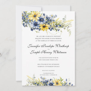 Invitación a la boda floral en el jardín de verano