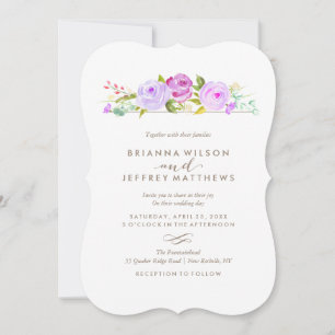 Invitación a la boda floral en el jardín Rosa