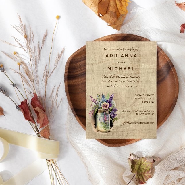 Invitación a la boda floral en el país de Wood Mas (Subido por el creador)