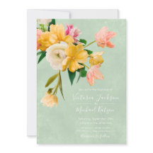 Invitación a la boda floral en flor en flor en flo