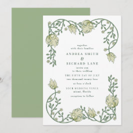 Invitación a la boda floral en jardines botánicos