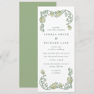 Invitación a la boda floral en jardines botánicos