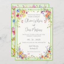 Invitación a la boda floral en verano florece